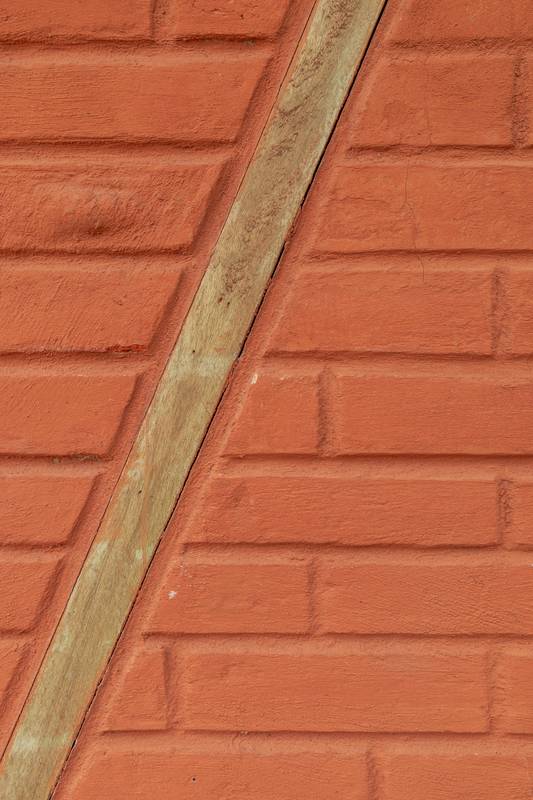 wall with bricks, geometric figures and rectangles