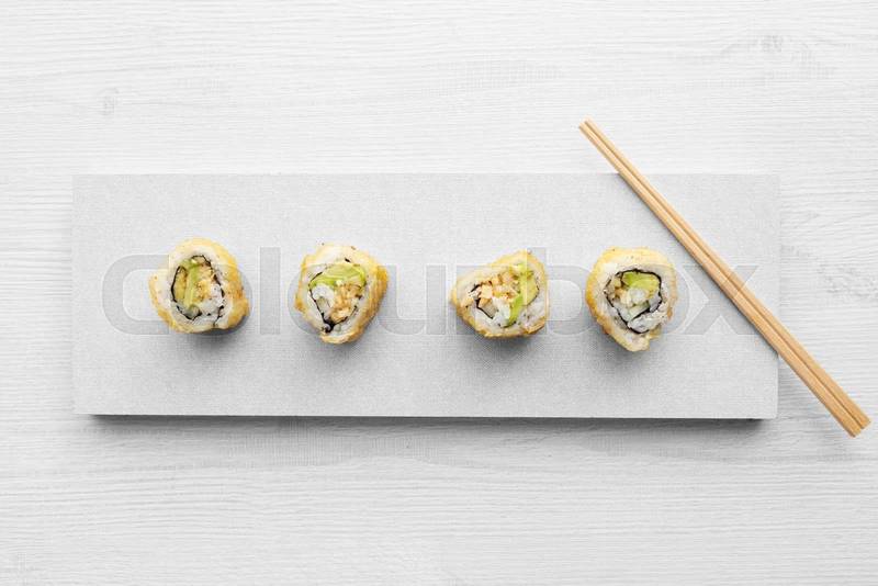 sushi roll,  food, lifestyle and glamor in restaurant