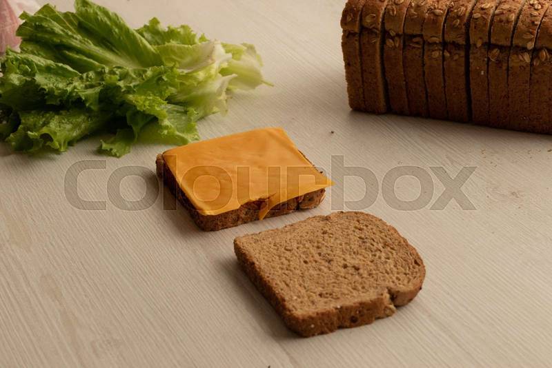 healthy and organic ingredients, sandwich preparation, food
