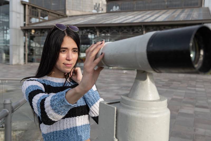 tourist activity with young woman