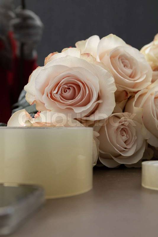 bouquet of fresh pink roses, nature as decoration and gift, flowers