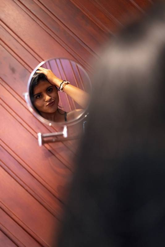 latin woman smiling and posing happy, lifestyle and beauty