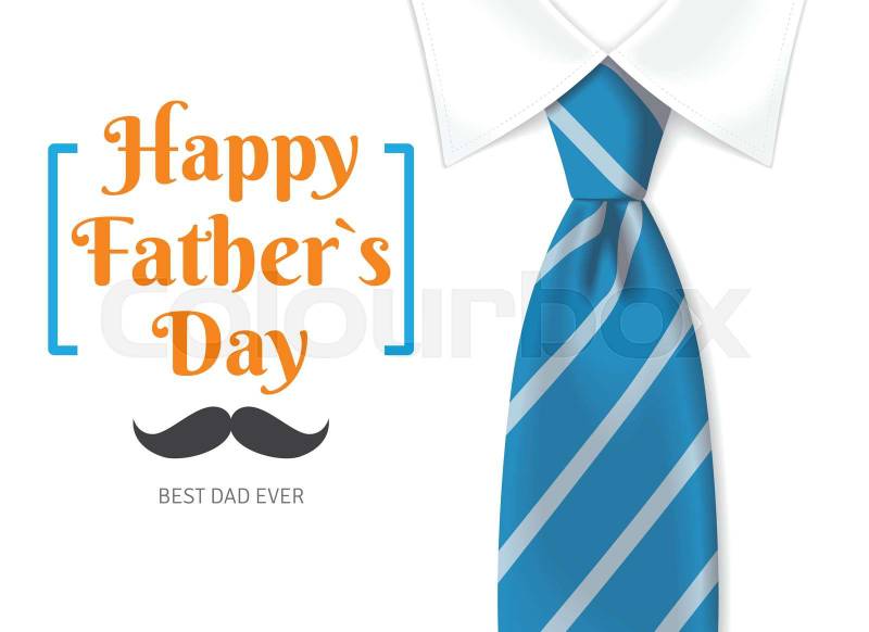 Father’s Day Greeting Card: Elegant Blue Tie and Professional Celebration Design
