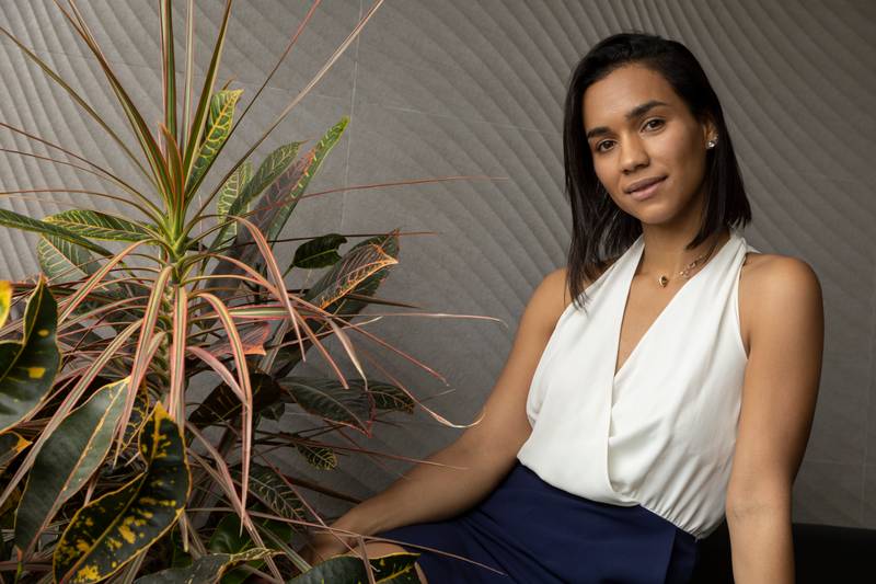 studio and beauty beautiful young latin woman