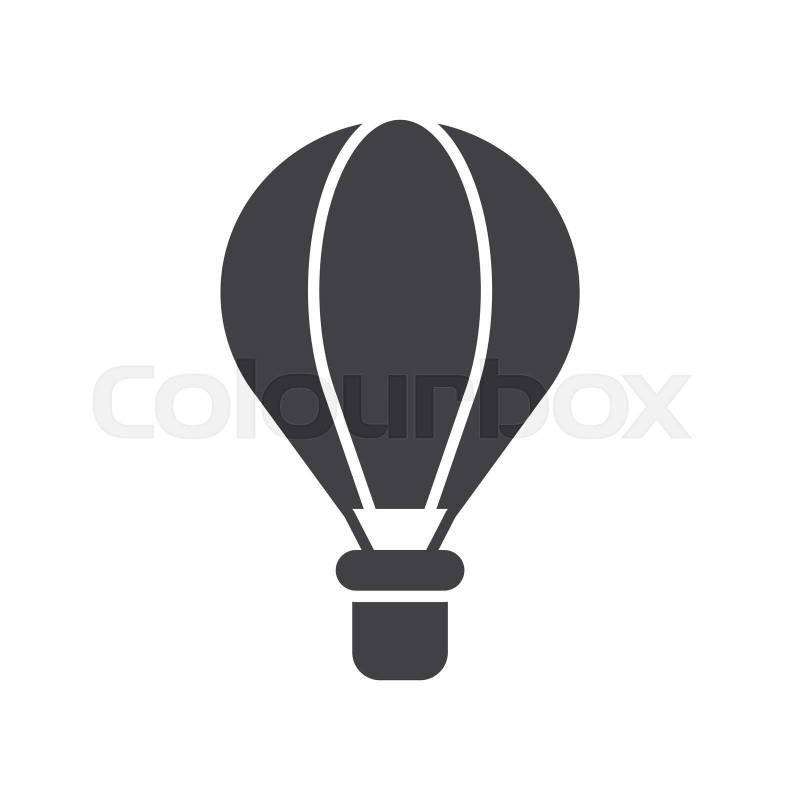 Hot air balloon icon in flat style. Aerostat vector illustra | Colourbox